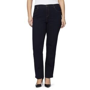 Gloria Vanderbilt Women's Amanda High-Rise Straight Jeans Rinse Noir